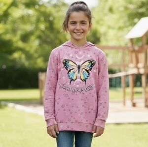 Good Vibes Only' Butterfly & Star Hoodie Sweater